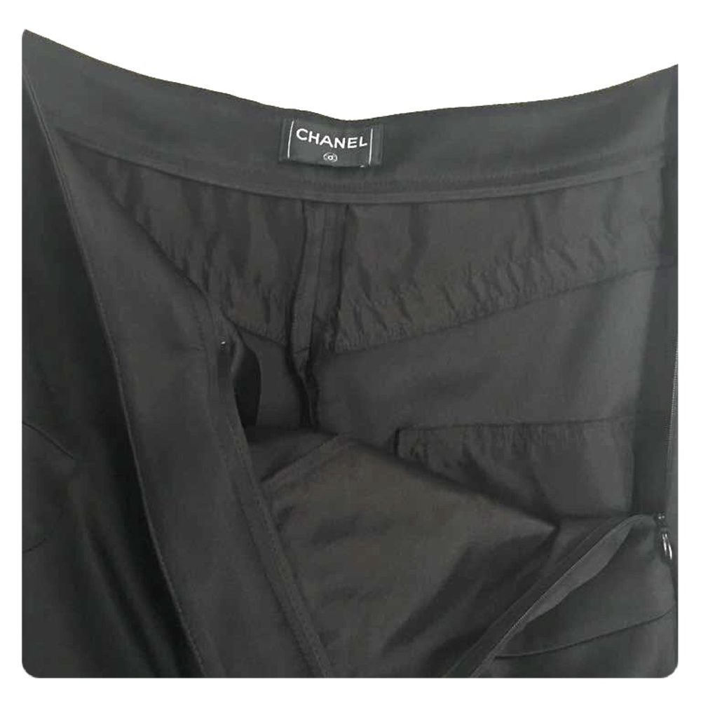 Black Authentic Chanel satin pants